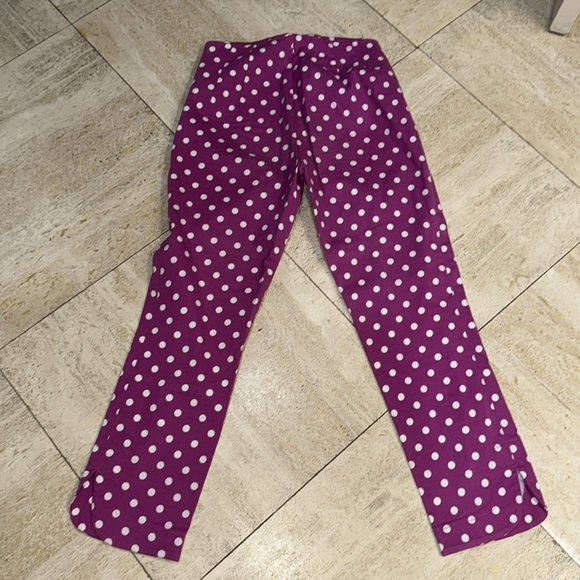 Pink and white polka dot straight leg pants - Picture 4 of 5
